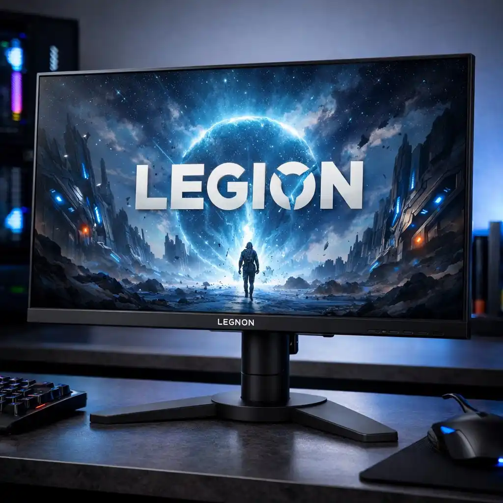 Lenovo Legion R24e 24 inch Full HD IPS gaming monitor with 165Hz refresh rate on desk setup