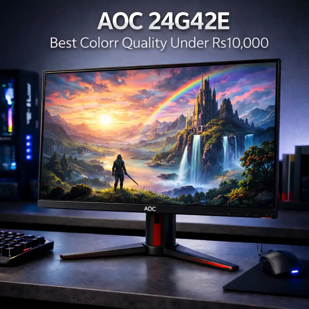 AOC 24G42E 24 inch IPS gaming monitor with 180Hz refresh rate and vibrant color display