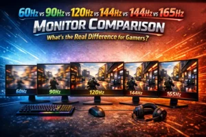 Read more about the article 60Hz vs 90Hz vs 120Hz vs 144Hz vs 165Hz Monitor — What’s the Real Difference for Gamers?