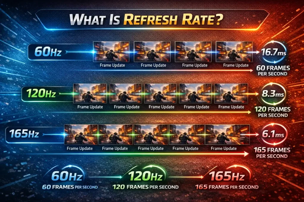 what is refresh rate monitor explained with frame updates per second