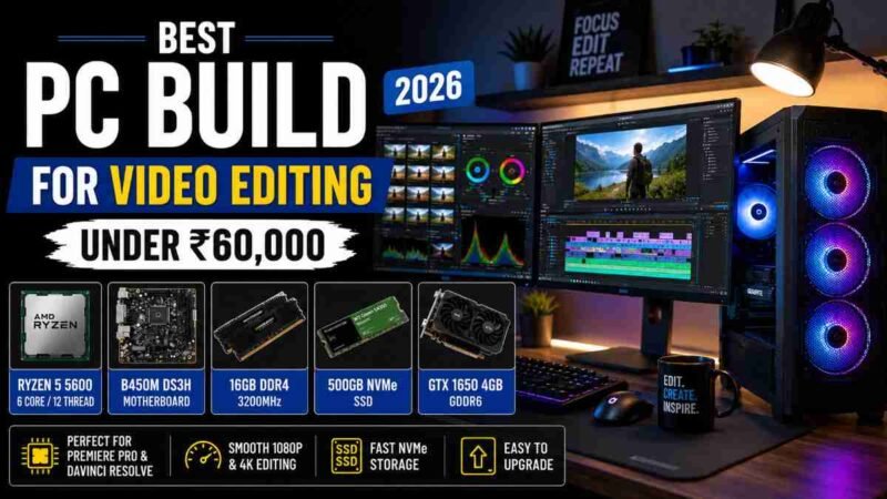 PC Build for Video Editing Under 60k (2026 Guide)