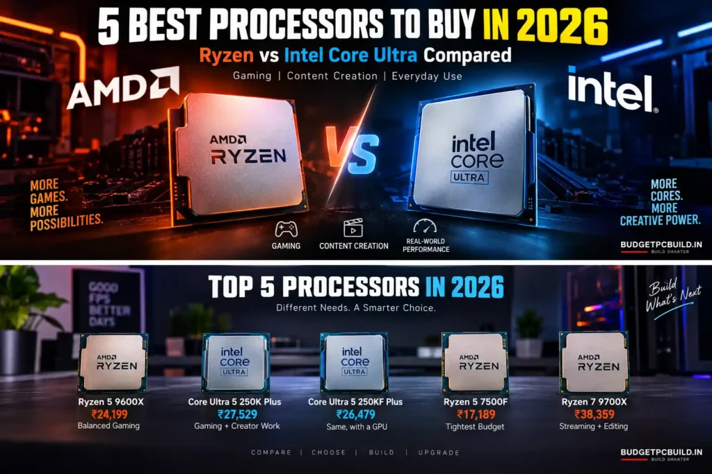 5 Best Processors to Buy in 2026: Ryzen vs Intel Core Ultra Compared 1 5 Best Processors to Buy in 2026
5 best processors to buy in 2026 comparing AMD Ryzen and Intel Core Ultra CPUs for gaming and content creation